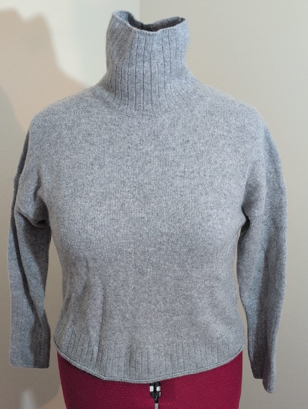 Rachel Zoe | Women's Merino Wool Cashmere Blend Gray Turtleneck Sweater